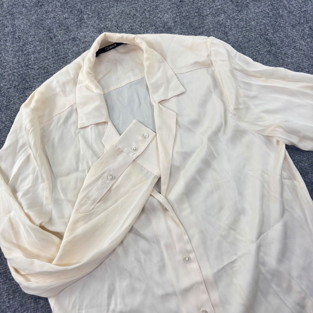 Quince Cream Button-Up Blouse